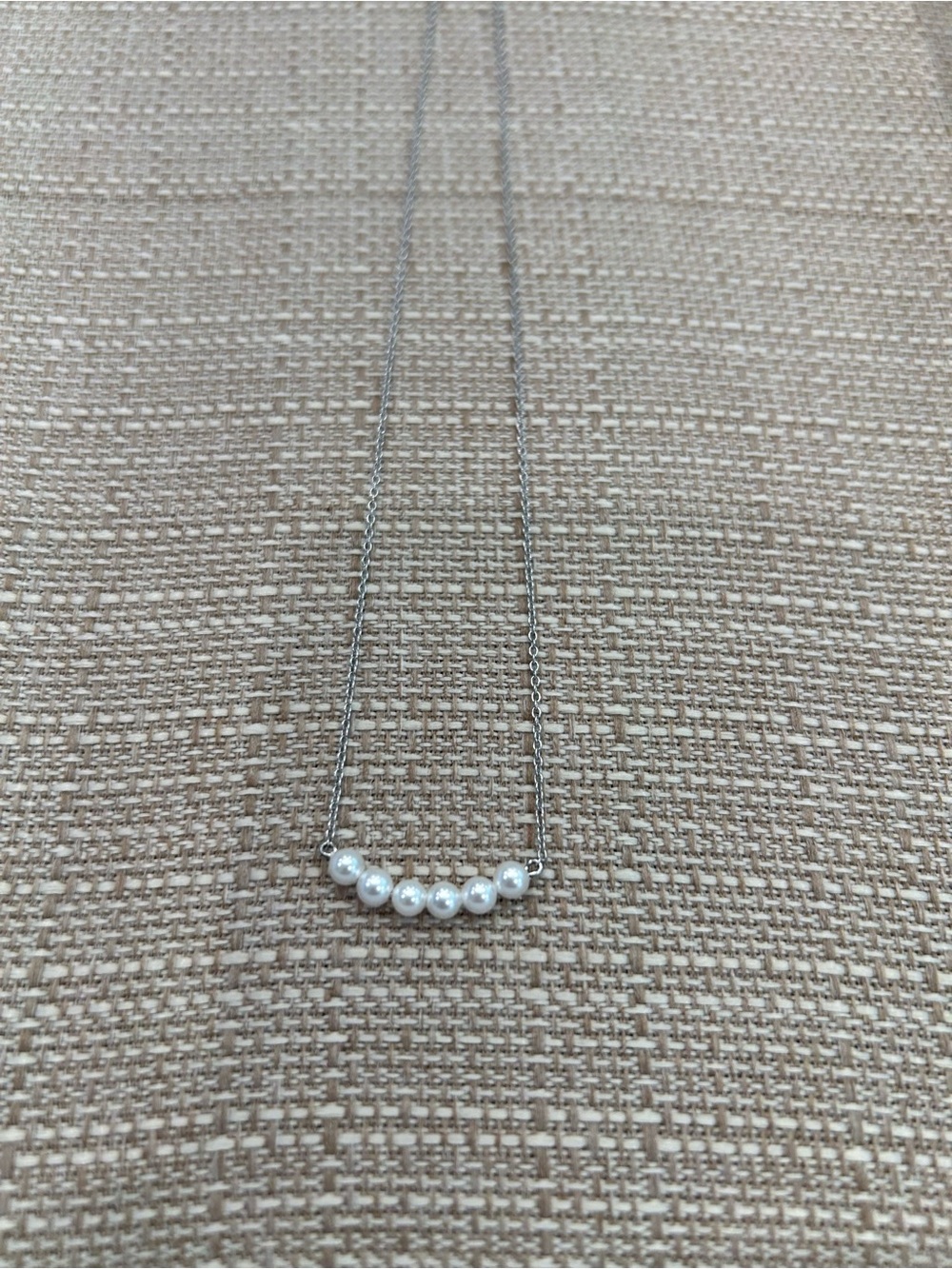 Elegant White Pearl Bar Necklace - Silver .925 Women Jewelry